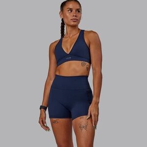 LSKD Fusion Ultra High-Rise 4" Short Pockets, Navy Medium